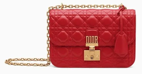 Dioraddict Flap Bag in Red Cannage Leather