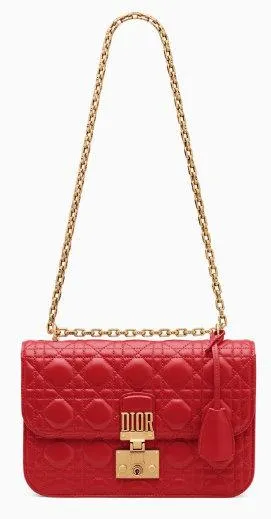 Dioraddict Flap Bag in Red Cannage Leather