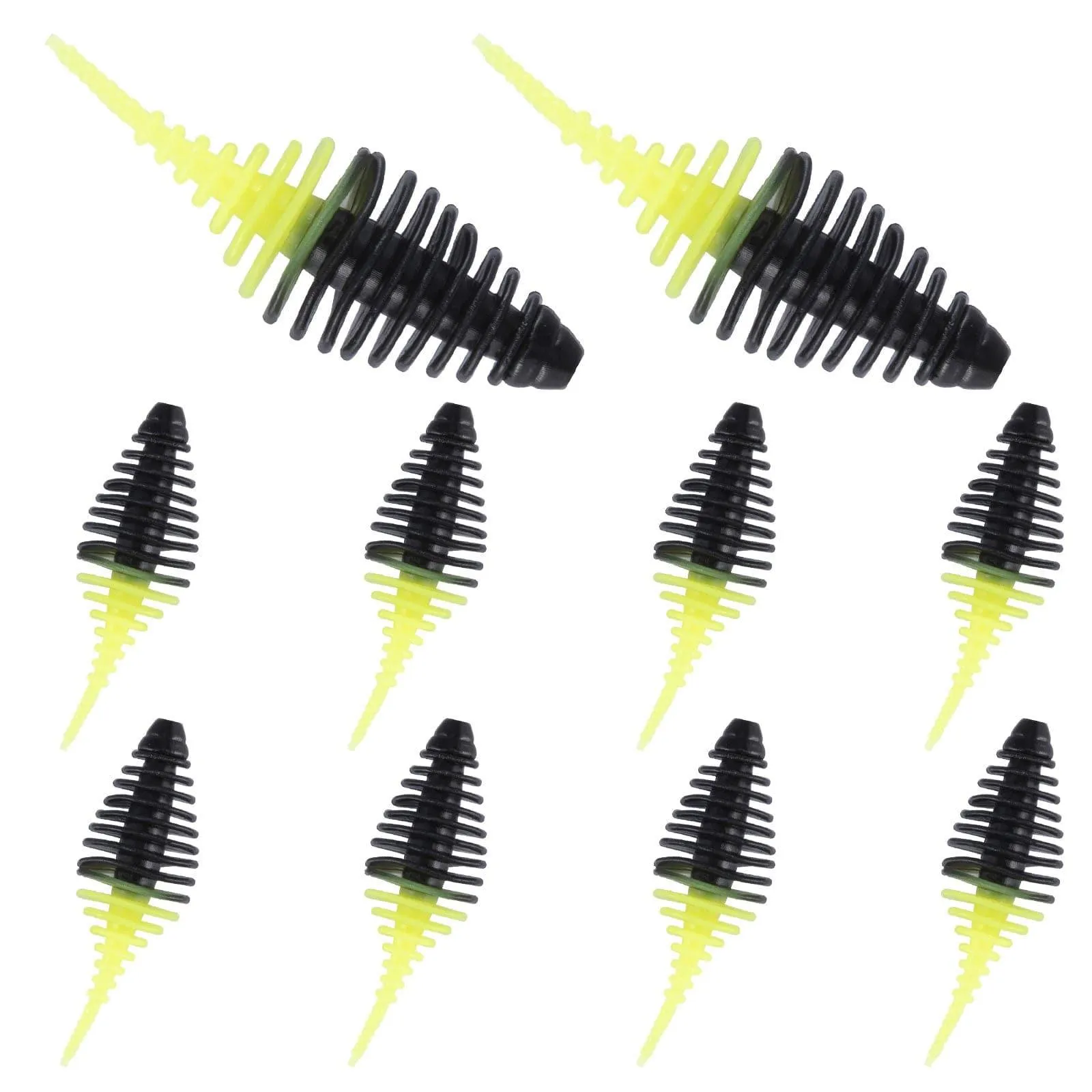 Dr.FIsh 10pcs Soft Plastic Ribbed Swimbait 1.4''