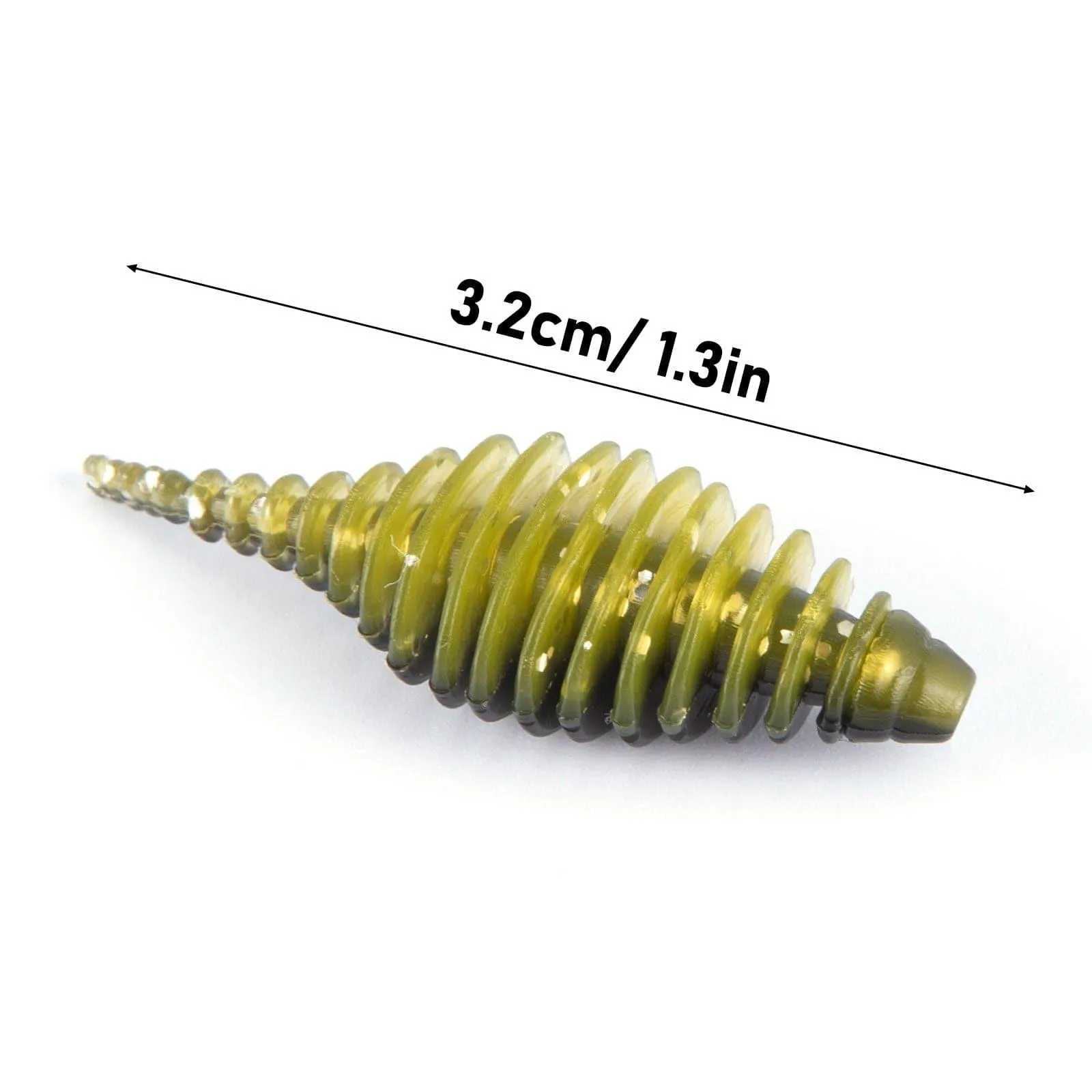 Dr.FIsh 10pcs Soft Plastic Ribbed Swimbait 1.4''