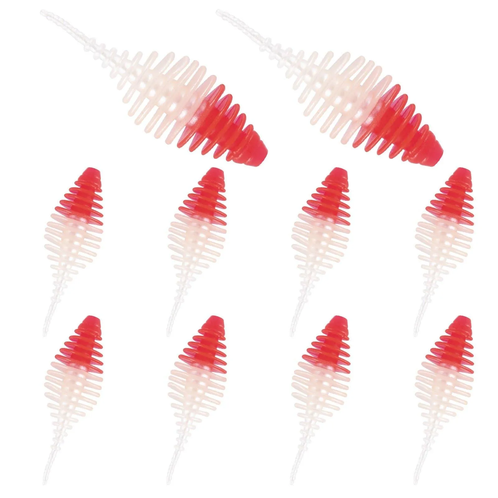 Dr.FIsh 10pcs Soft Plastic Ribbed Swimbait 1.4''