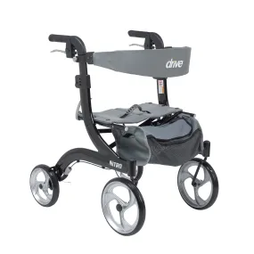 Drive Medical rtl10266bk-h Nitro Euro Style Walker Rollator, Hemi Height, Black