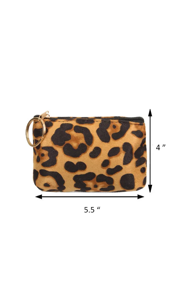 EABG9379 Beige Leopard Crossbody Clutch Bag