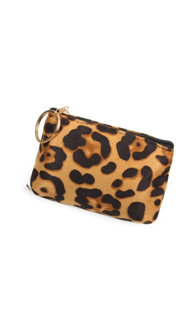 EABG9379 Beige Leopard Crossbody Clutch Bag