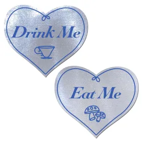 Eat Me Drink Me on Liquid White Heart Nipple Pasties