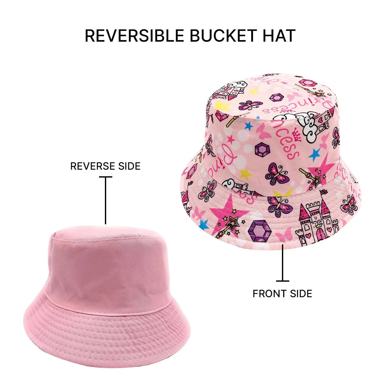 Empire Cove Kids Unicorns Bucket Hat Reversible Fisherman Cap Girls Summer Beach