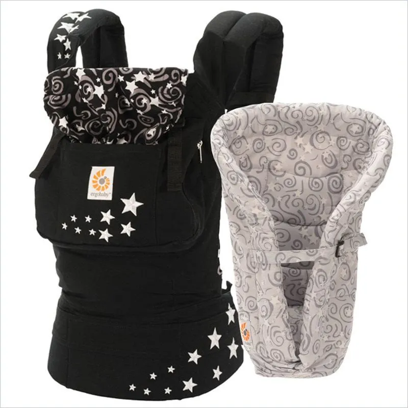 ErgoBaby Original Bundle of Joy Night Sky Baby Carrier with Galaxy Grey Insert