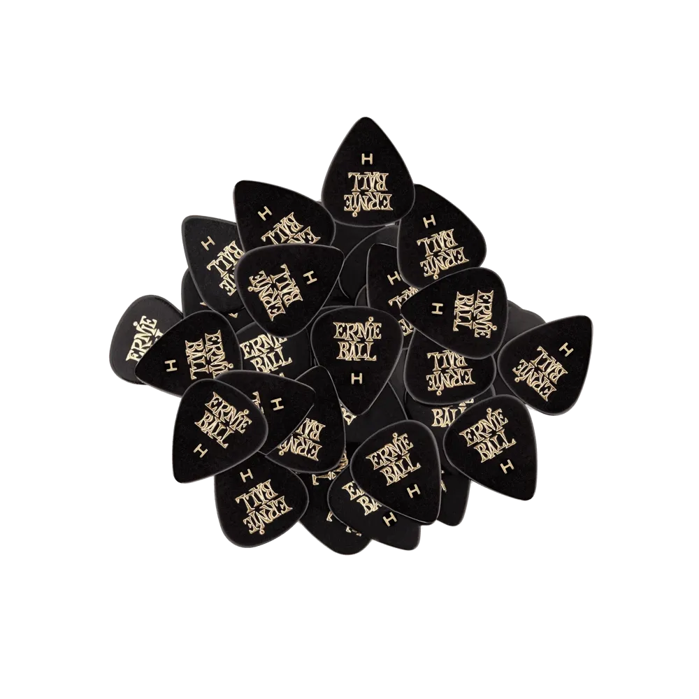 Ernie Ball 9124EB Heavy Picks (Black, Pack of 144)