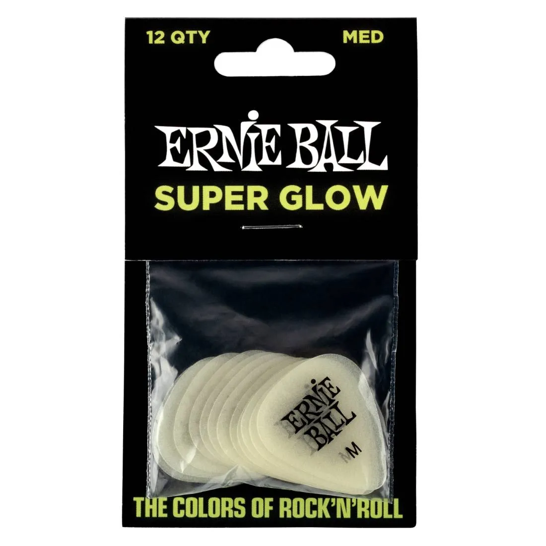 Ernie Ball 9225EB Super Glow Picks Medium - Bag of 12