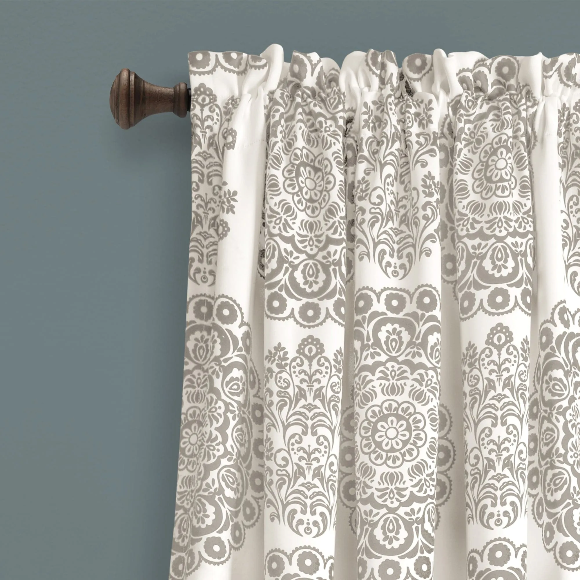 Evelyn Medallion Light Filtering Window Curtain Set