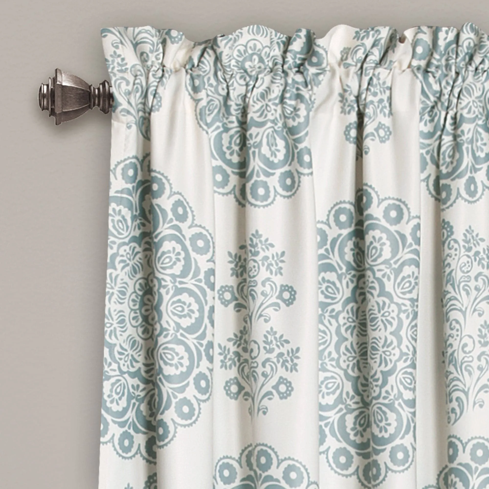 Evelyn Medallion Light Filtering Window Curtain Set