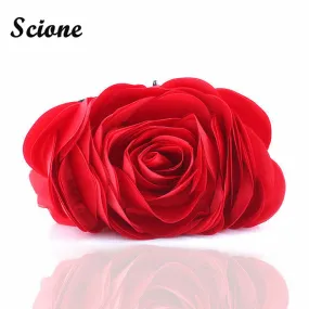 Fashion Flower Clutch Bag Women Wedding Handbag Bridal Clutch Purse Evening Dress Clutches Party Wallet Shoulder Chain Bag