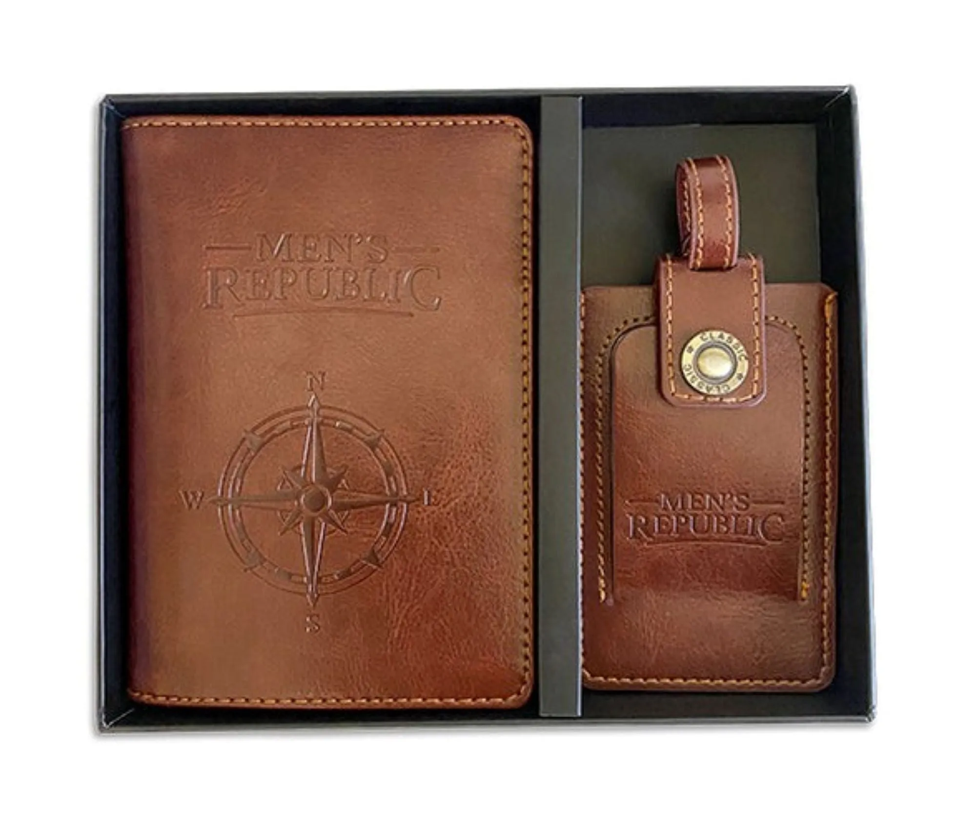 Fathers Day Gift Men's Republic Travel Wallet & Luggage Tag Set