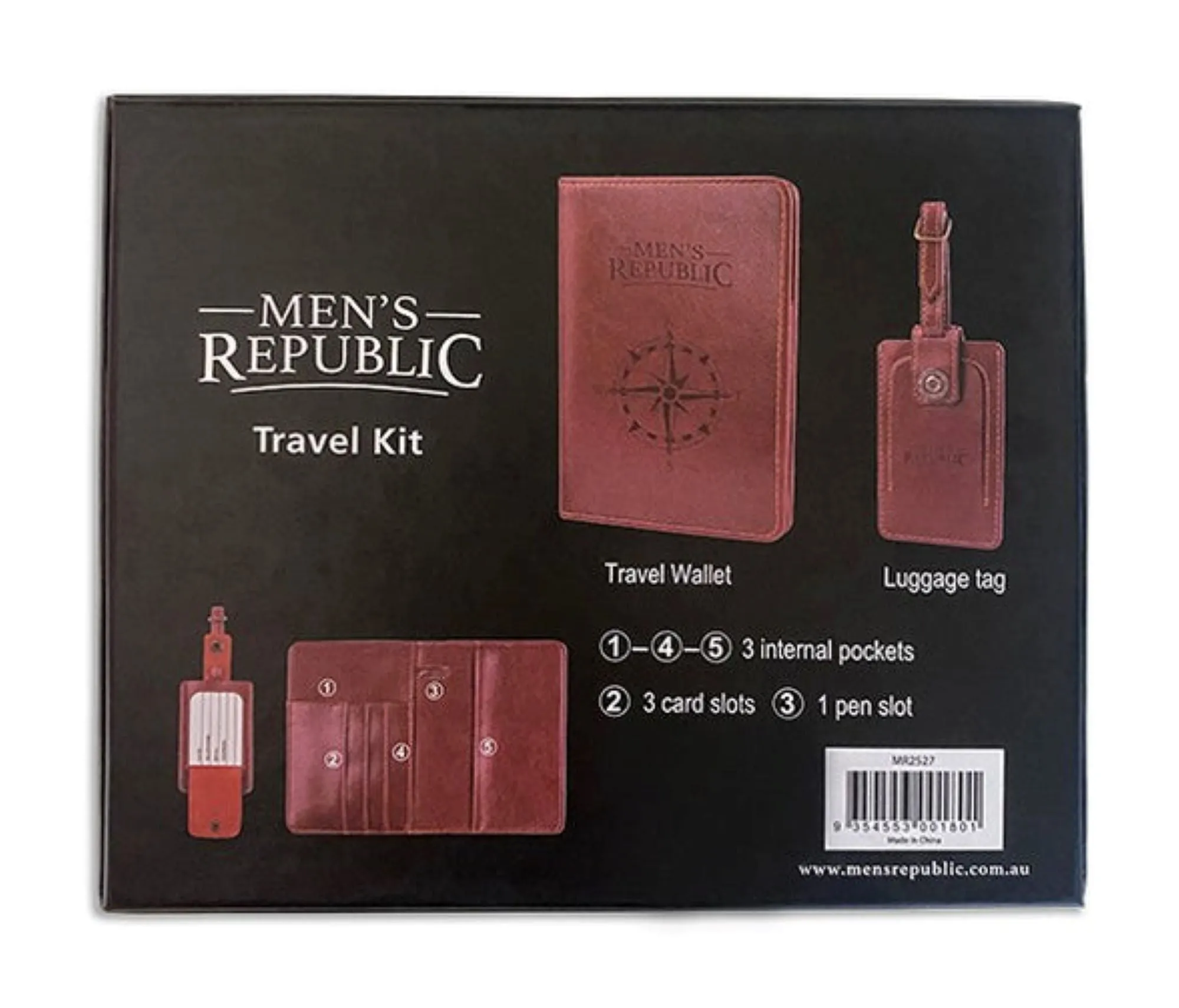 Fathers Day Gift Men's Republic Travel Wallet & Luggage Tag Set