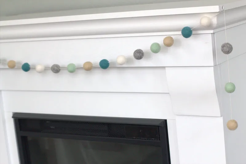 Felt Ball Garland- Teal, Gray