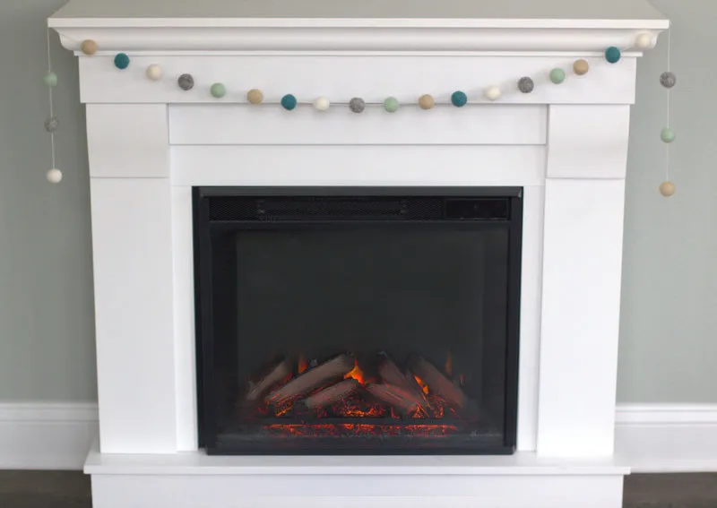 Felt Ball Garland- Teal, Gray