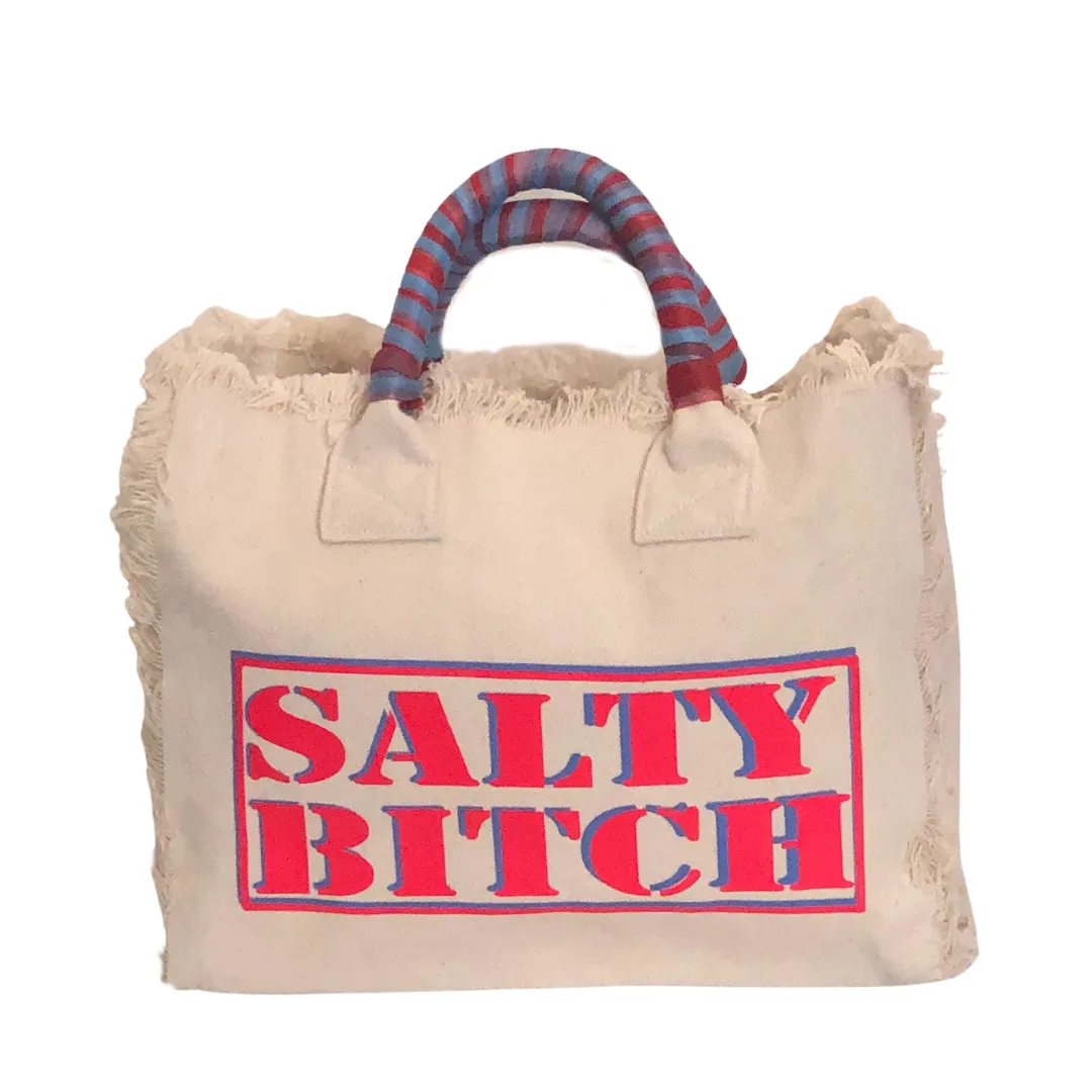 Fringe Salty Bitch Tote - Cream