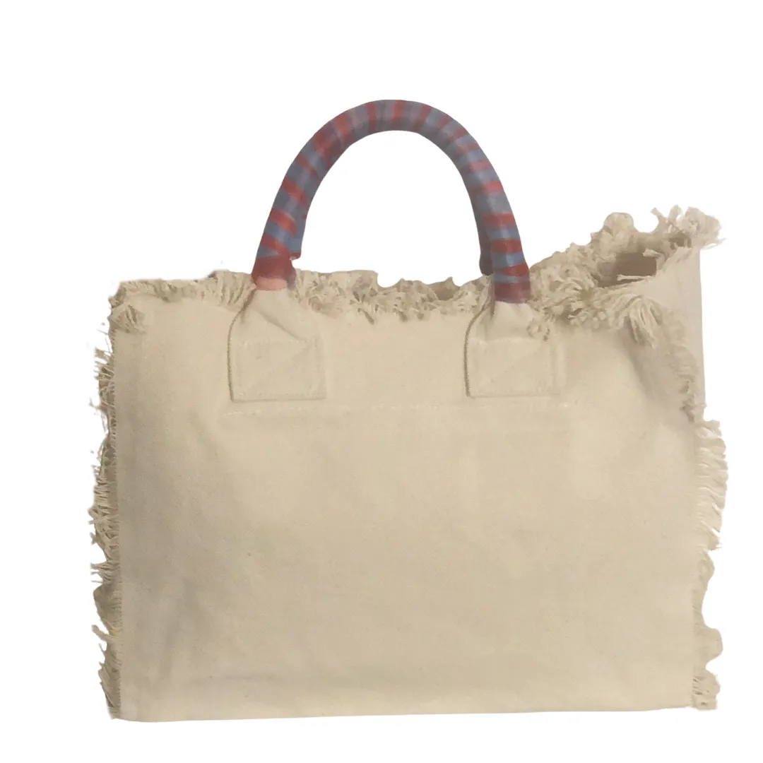 Fringe Salty Bitch Tote - Cream