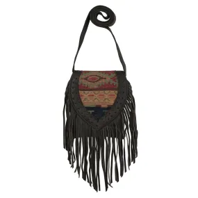 Fringed Cowgirl Flap Bag Crossbody - Woven Tapestry