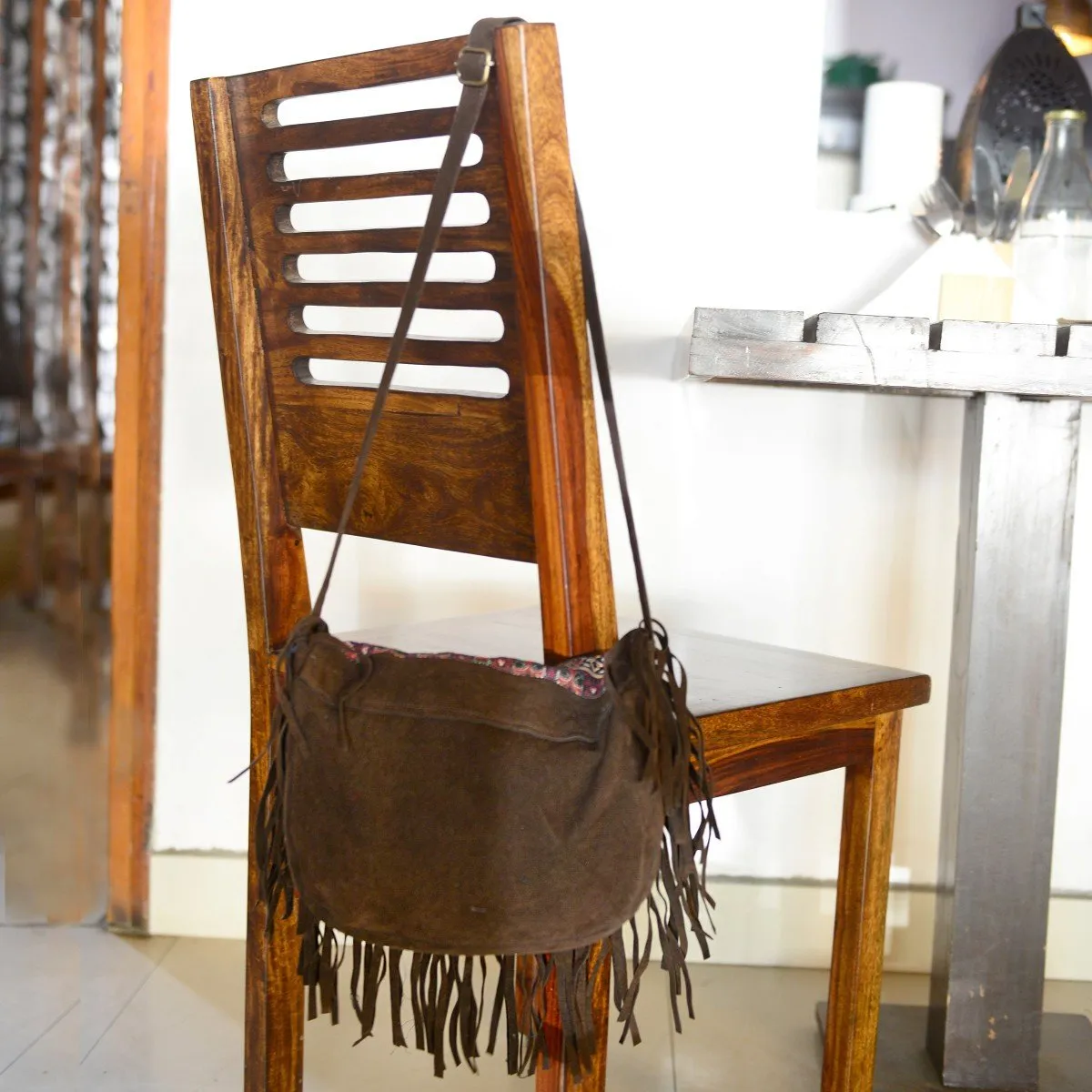 Fringed Saddle Bag (Brown)