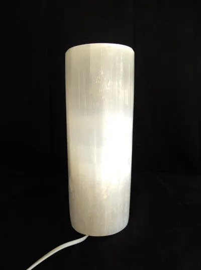 Full Polished Selenite Cylinder Lamp