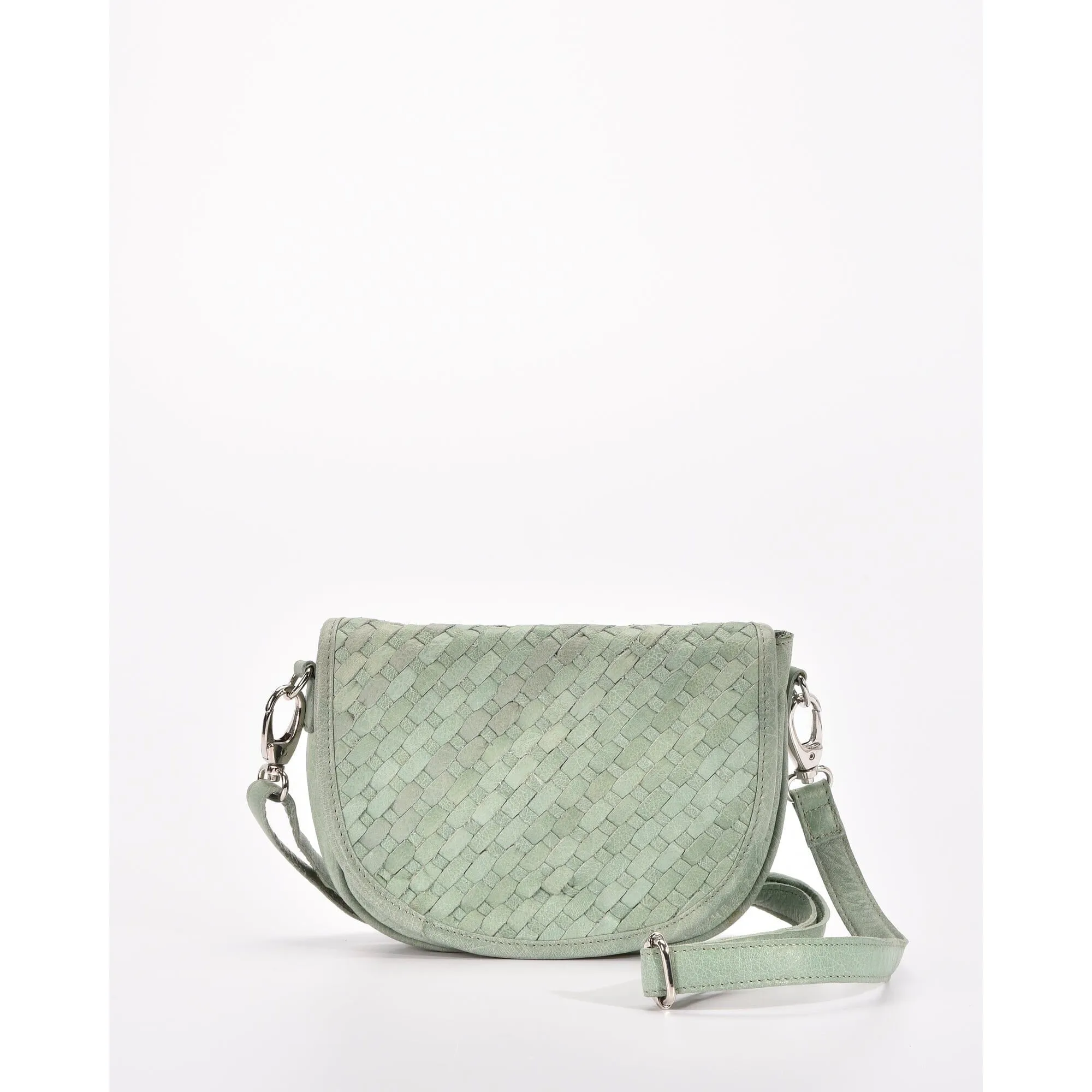 GABEE SURREY WOVEN LEATHER CROSSBODY BAG