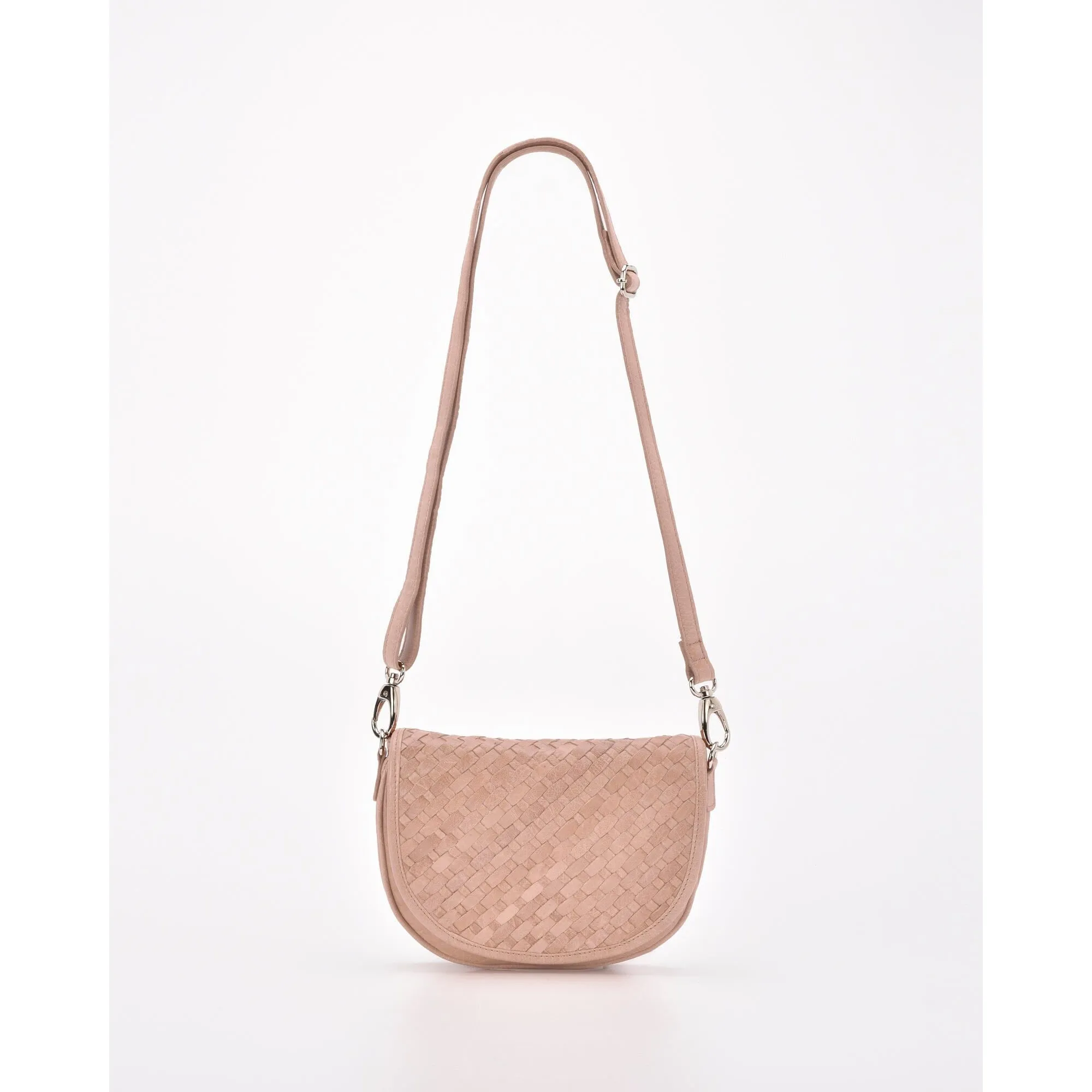 GABEE SURREY WOVEN LEATHER CROSSBODY BAG