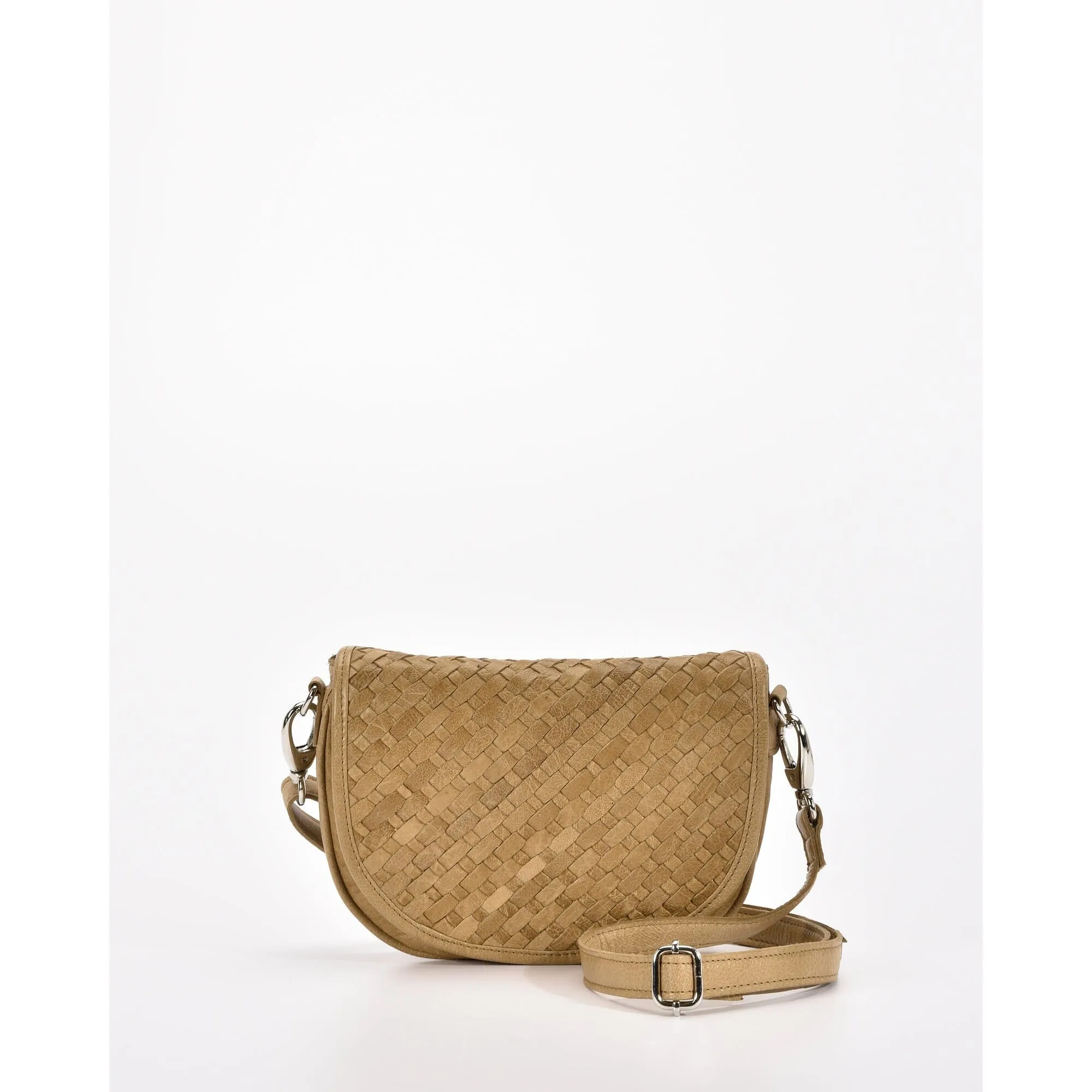 GABEE SURREY WOVEN LEATHER CROSSBODY BAG