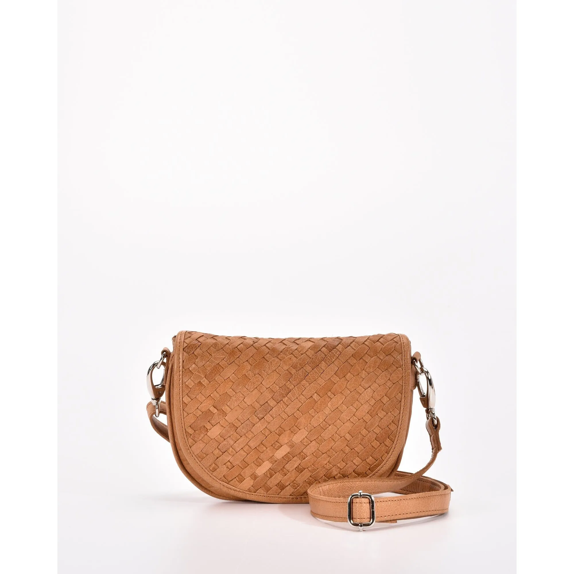 GABEE SURREY WOVEN LEATHER CROSSBODY BAG