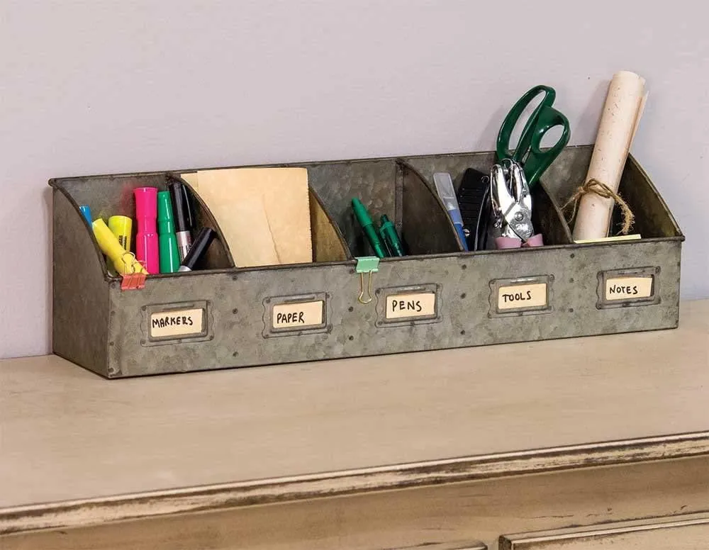 Galvanized Divided Organizer