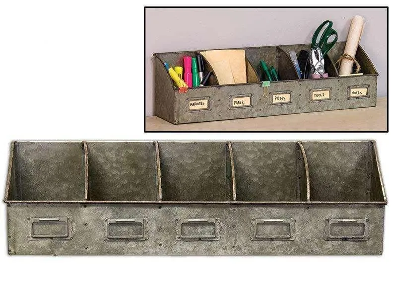 Galvanized Divided Organizer