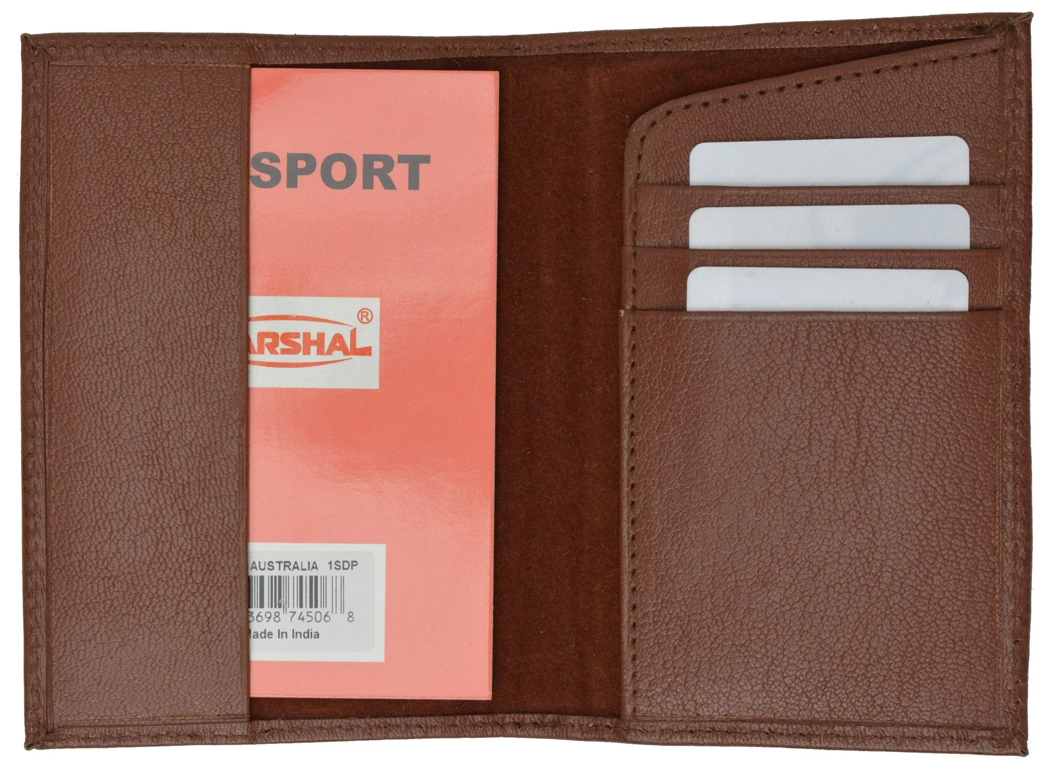 Genuine Leather Passport Wallet Credit card Holder with British Emblem Imprint for International Travel 601 UK