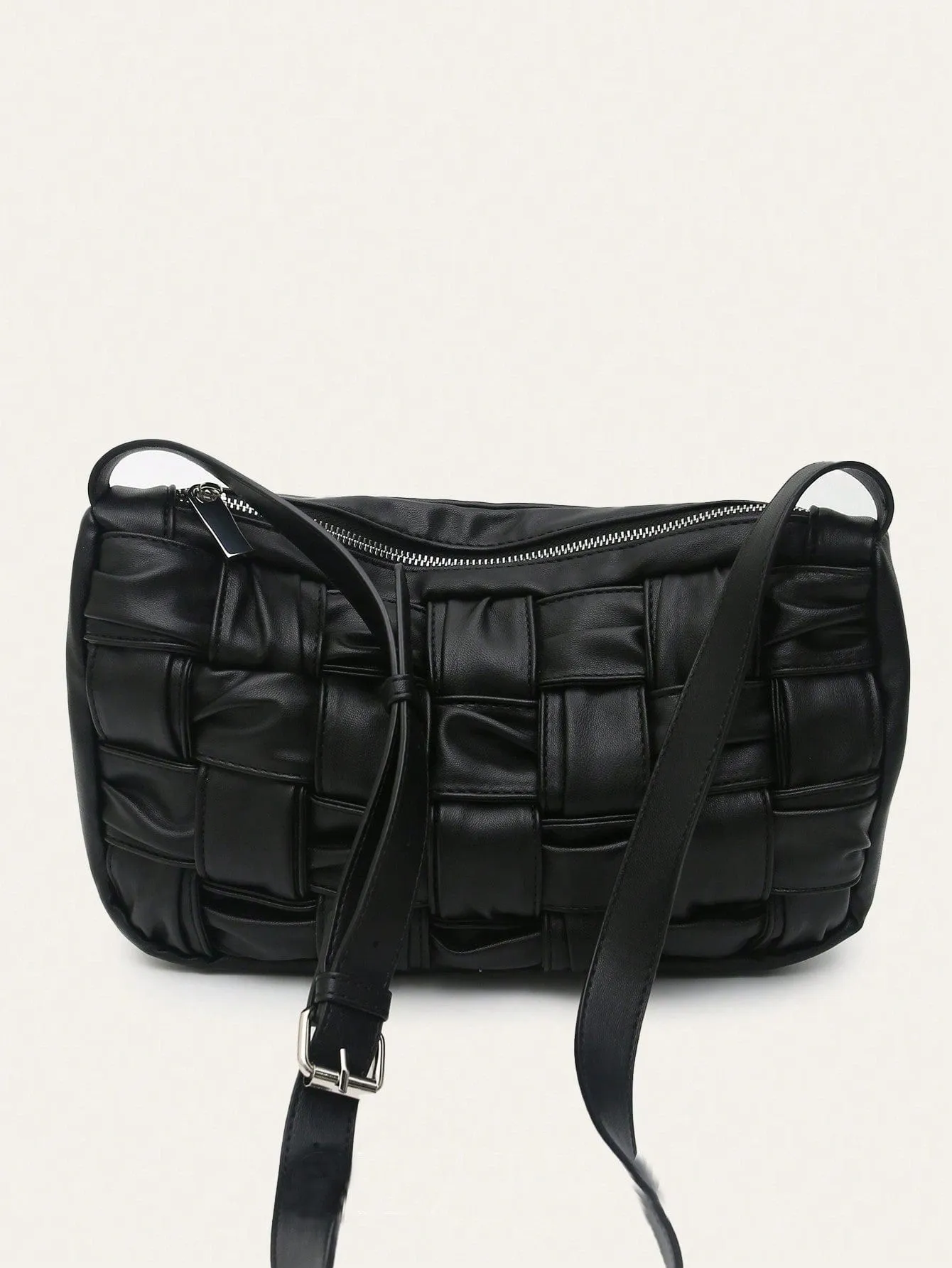 GLE0101 Glenda Woven Leather Crossbody Bag