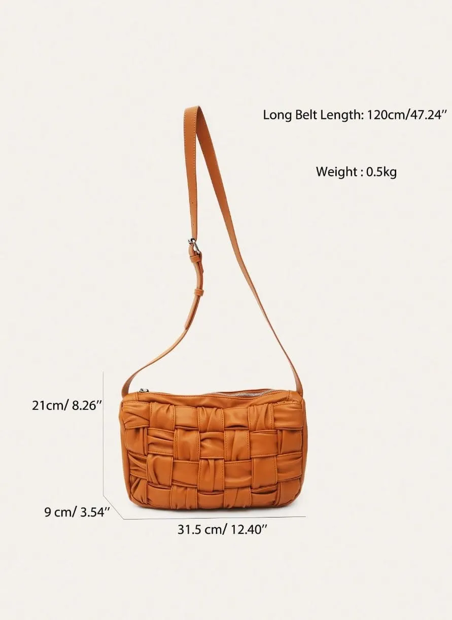 GLE0101 Glenda Woven Leather Crossbody Bag