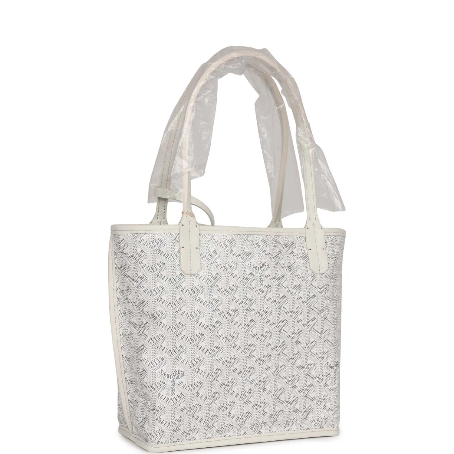 Goyard Goyardine Anjou White Mini Bag Palladium Hardware