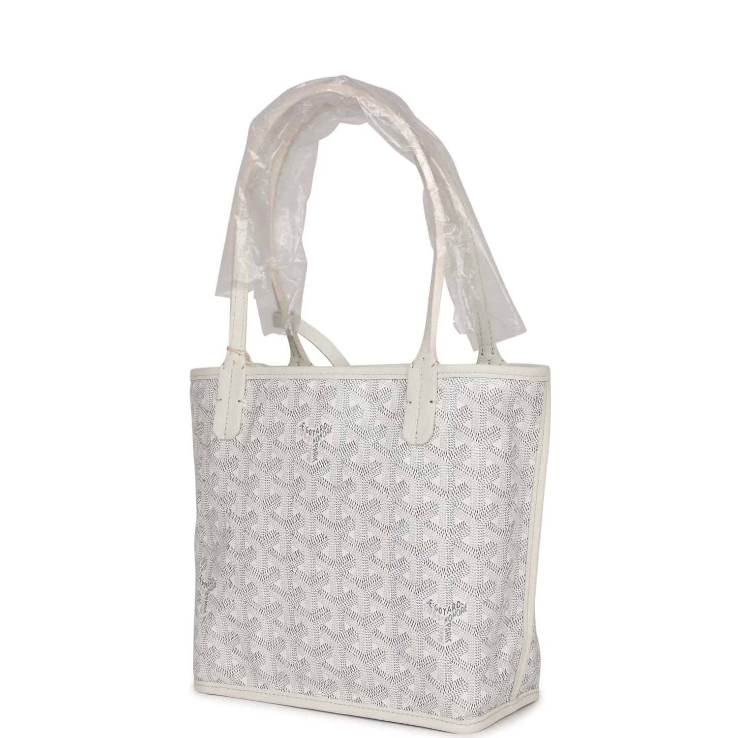 Goyard Goyardine Anjou White Mini Bag Palladium Hardware