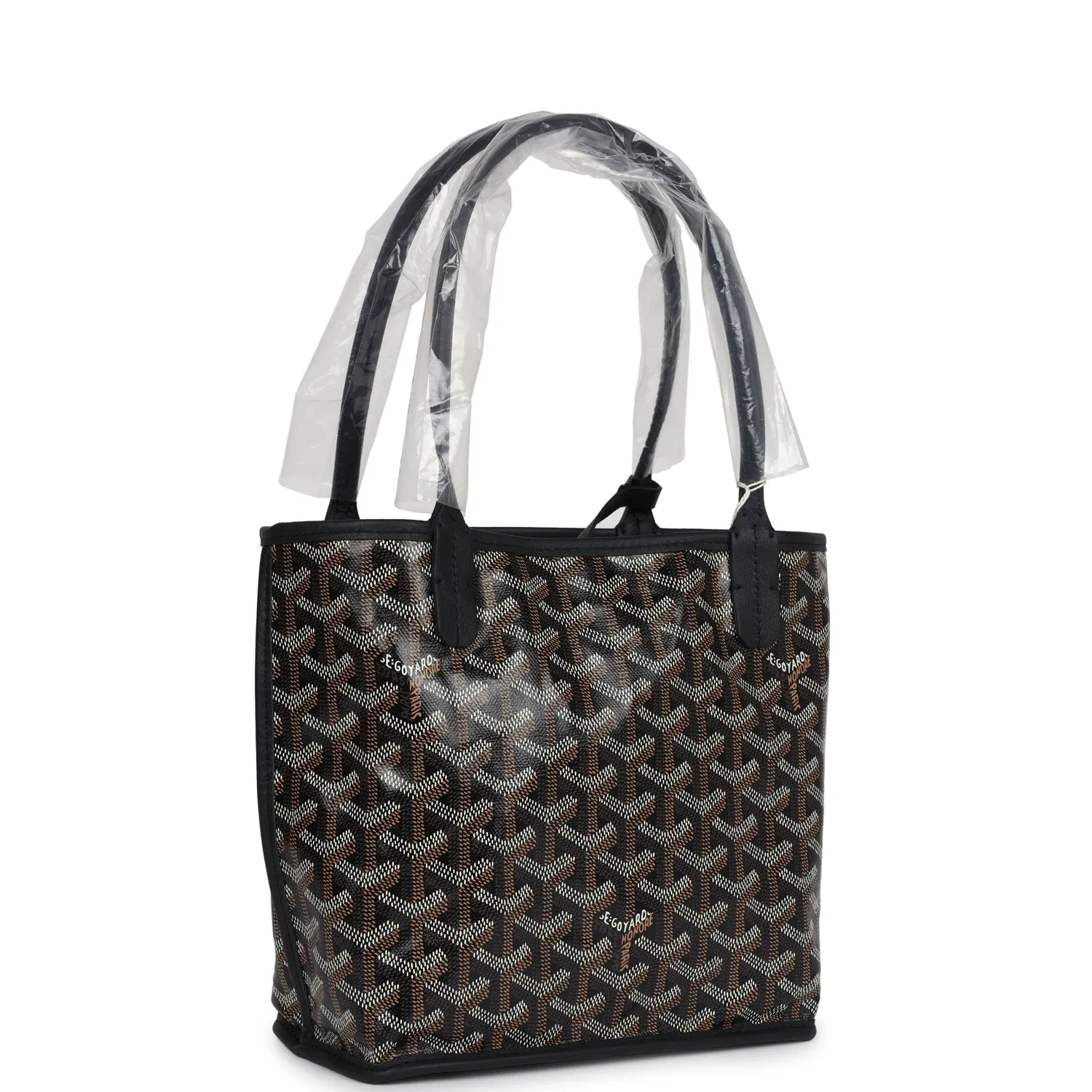 Goyard Goyardine Black Anjou Mini Bag Palladium Hardware