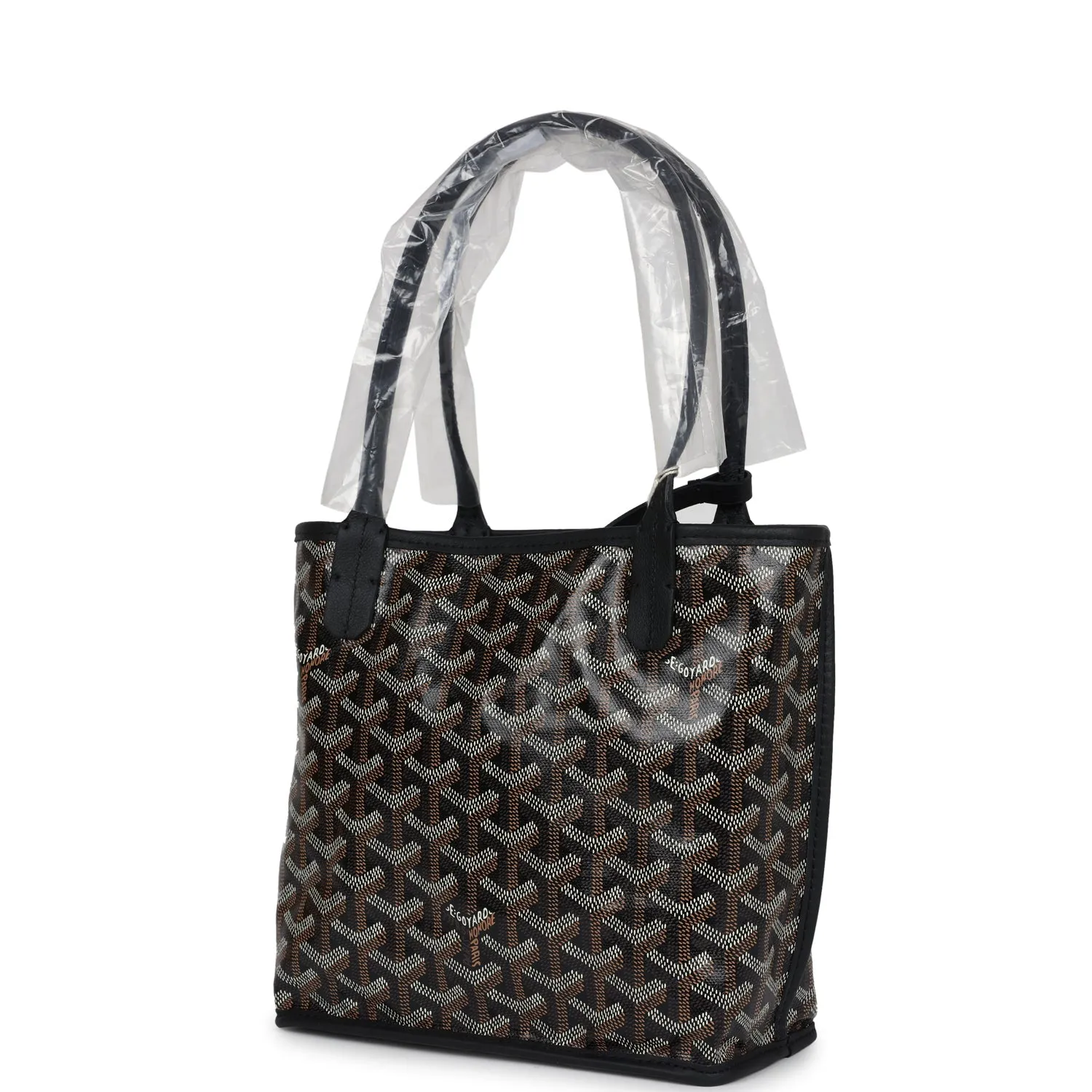 Goyard Goyardine Black Anjou Mini Bag Palladium Hardware