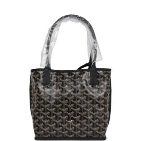 Goyard Goyardine Black Anjou Mini Bag Palladium Hardware