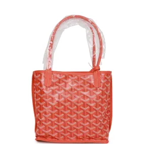 Goyard Goyardine Orange Anjou Mini Reversible Tote Bag Silver Hardware