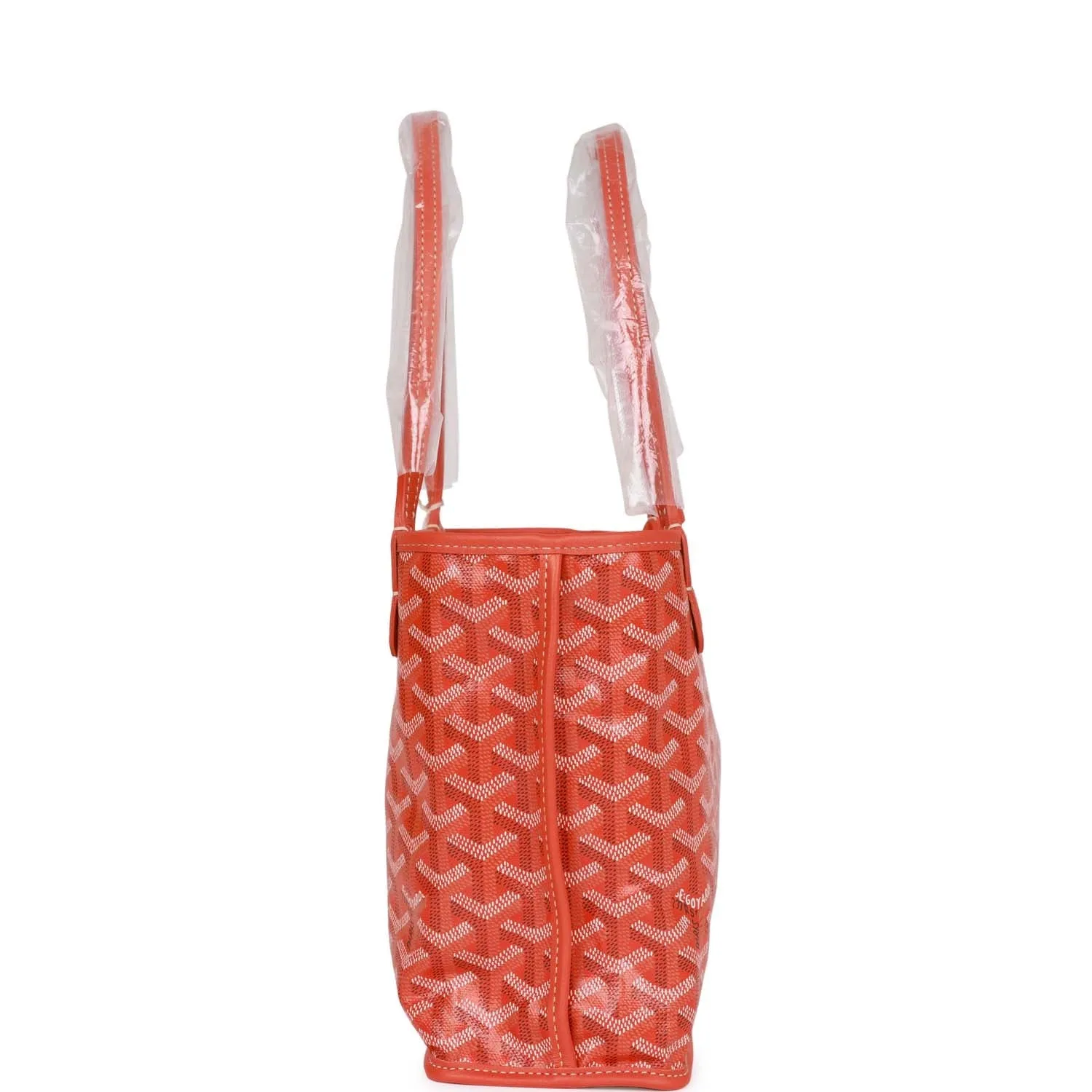 Goyard Goyardine Orange Anjou Mini Reversible Tote Bag Silver Hardware