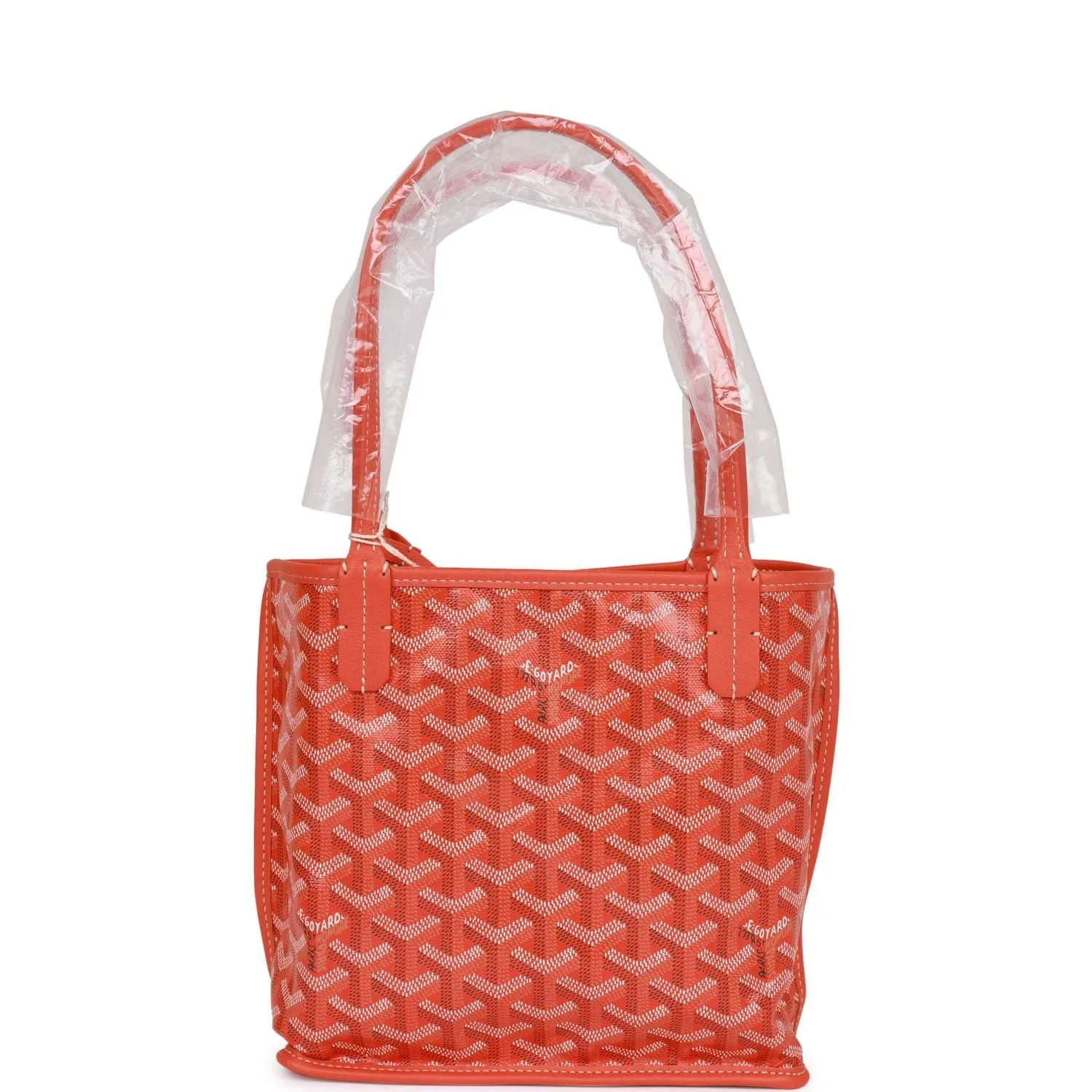 Goyard Goyardine Orange Anjou Mini Reversible Tote Bag Silver Hardware