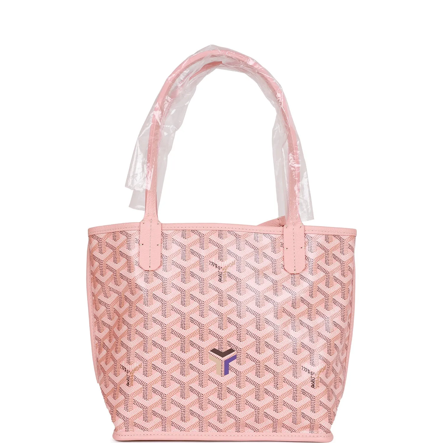 Goyard Goyardine Rose Pink Anjou Mini Reversible Tote Bag Silver Hardware