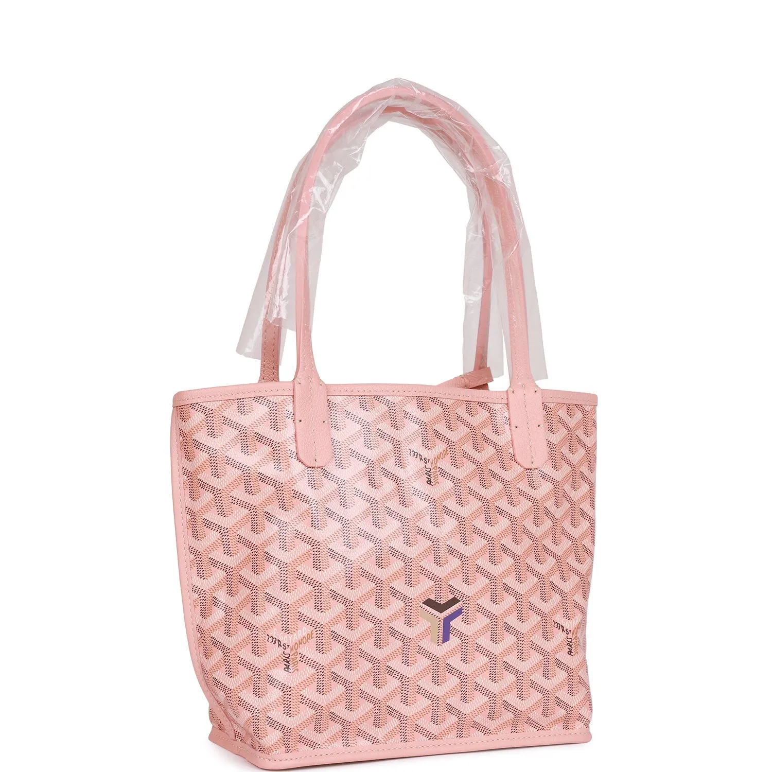 Goyard Goyardine Rose Pink Anjou Mini Reversible Tote Bag Silver Hardware