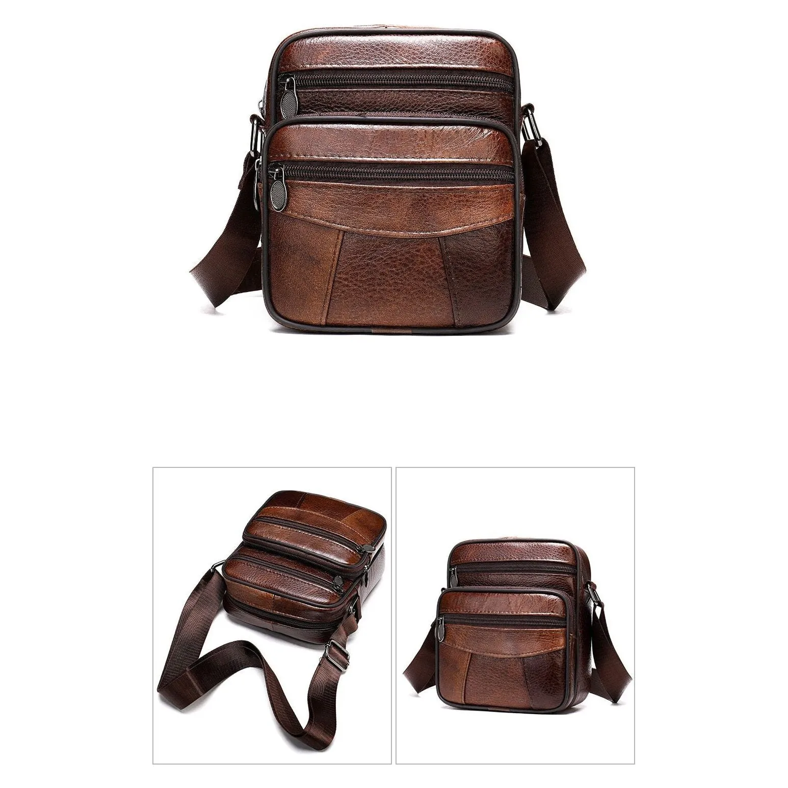 Graceful Exotic Leather Zipper Flap Messenger Bag