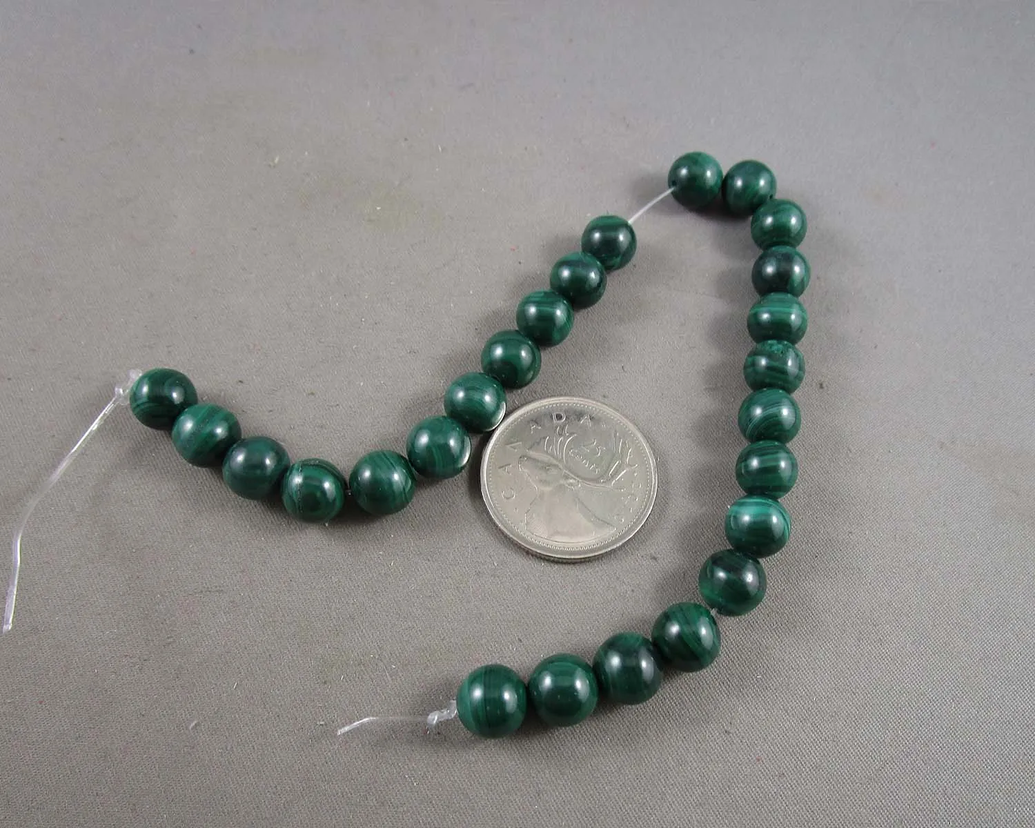 Green Malachite Beads Round Various Sizes