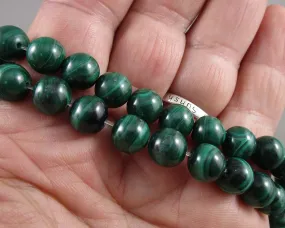 Green Malachite Beads Round Various Sizes