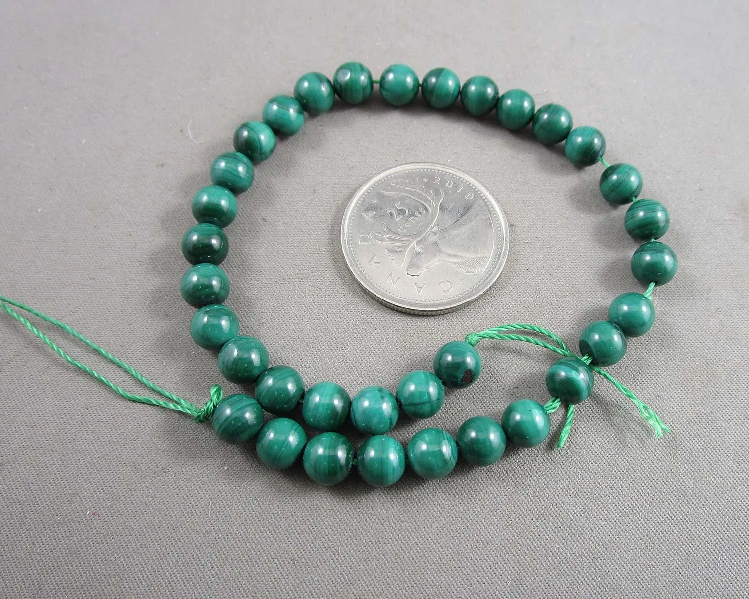 Green Malachite Beads Round Various Sizes