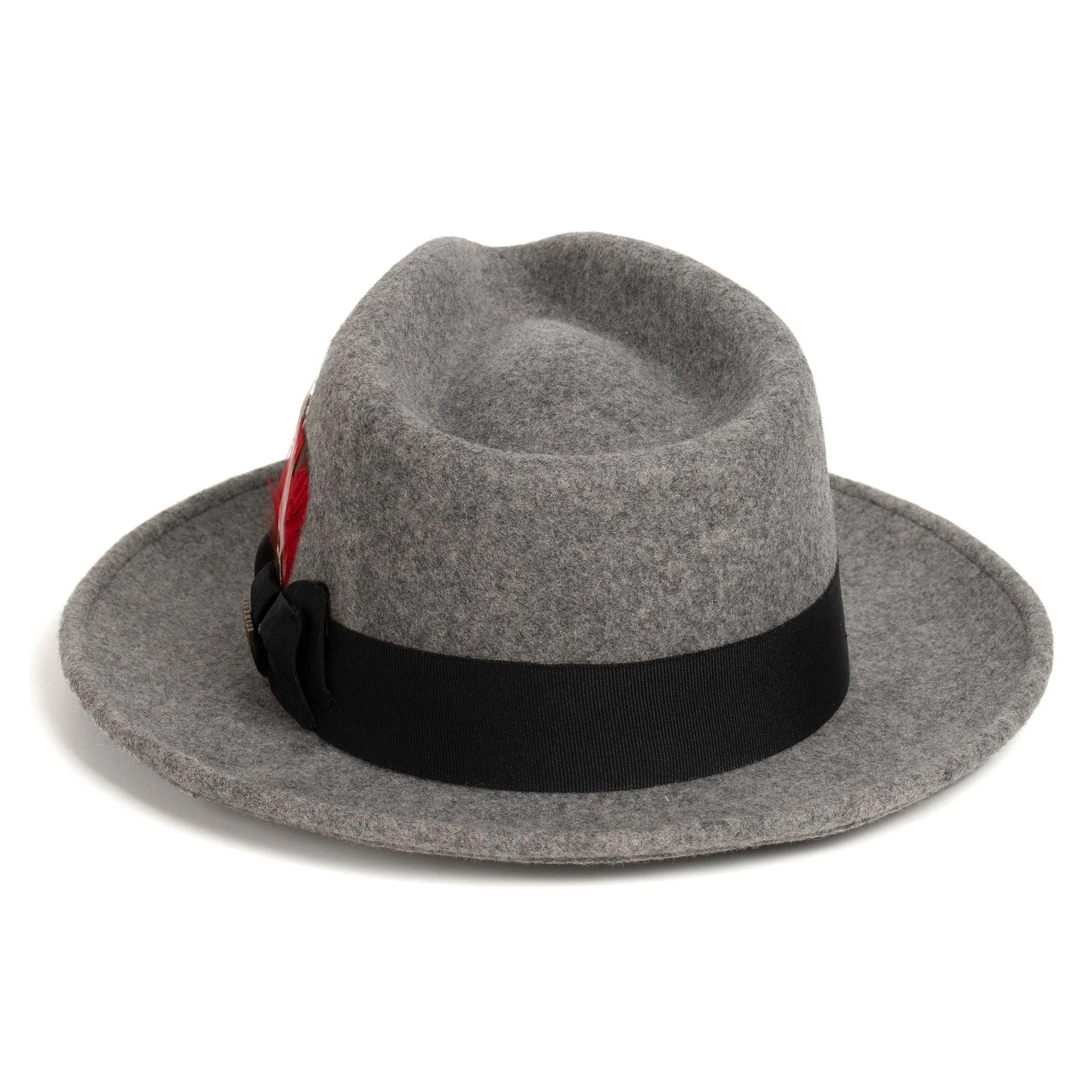 Grey Melange Fedora 100% Australian Wool Crushable Hat