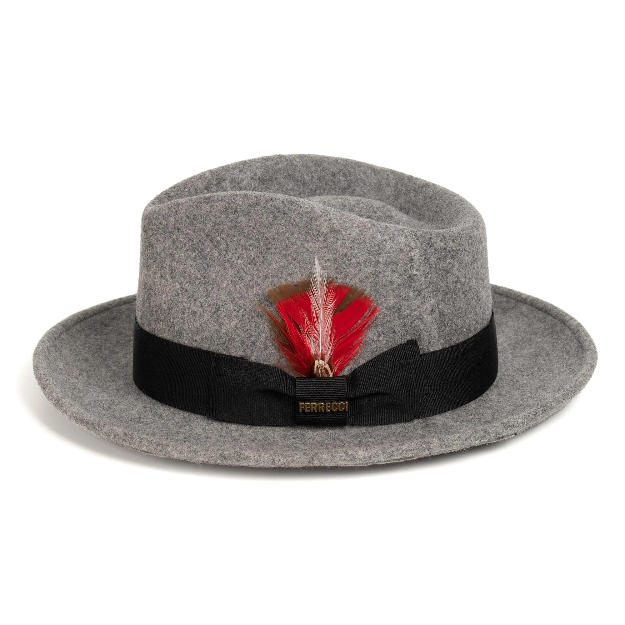 Grey Melange Fedora 100% Australian Wool Crushable Hat